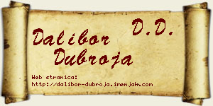 Dalibor Dubroja vizit kartica